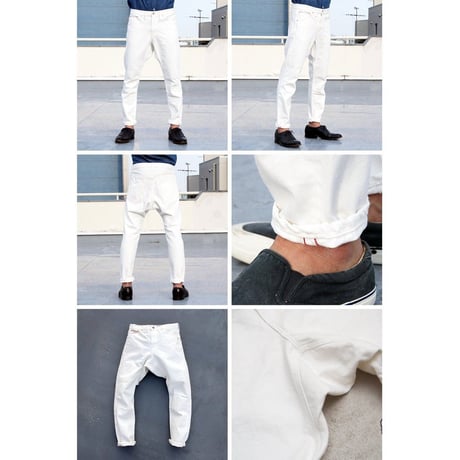 【RE PRICE/価格改定】[AUD3350] Upscape Audience 赤耳ホワイトデニムロークロッチアンクルパンツ