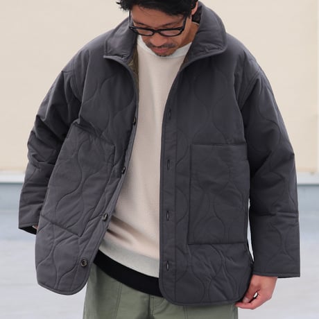 Teflon（テフロン）耐水撥水コットンタッチナイロン ウェーブキルト スタンドジャケット【MADE IN JAPAN】/ Upscape Audience [AUD7204]