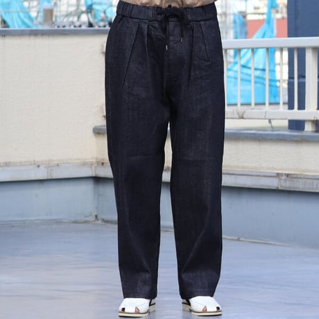「備後」10.5oz セルヴィッチ 青耳ストレッチデニム M52 2タック イージー ワイドパンツ【MADE IN JAPAN】『日本製』/ Upscape Audience [AUD3567]