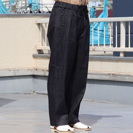 「備後」10.5oz セルヴィッチ 青耳ストレッチデニム M52 2タック イージー ワイドパンツ【MADE IN JAPAN】『日本製』/ Upscape Audience [AUD3567]