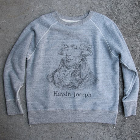 19/7吊編裏毛 Haydn Joseph プリント ラグランスウェット【MADE IN TOKYO】『東京製』/ Upscape Audience [AUD6107]