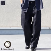 「備後」13.75oz 横ベージュ セルヴィッチ 青耳デニム 1タック バレルパンツ【MADE IN JAPAN】『日本製』/ Upscape Audience [AUD3551]
