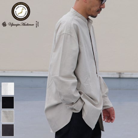 6オンス オックスフォード バンドカラー L/S ボクシーシャツ【MADE IN JAPAN】『日本製』/ Upscape Audience [AUD6267]