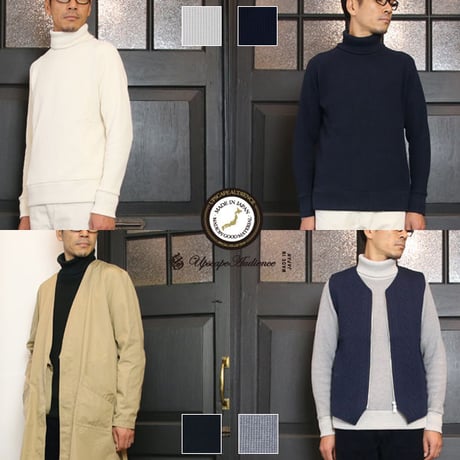 【RE PRICE/価格改定】[AUD1814] Upscape Audience ビックワッフルサドルショルダータートルネックニット