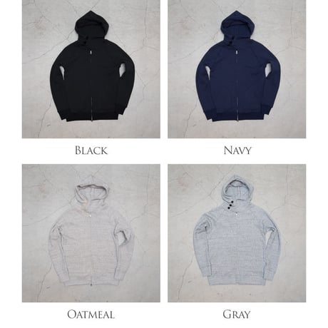 [AUD2655] Upscape Audience ソフトエアー裏毛3ボタンフードZIPパーカー