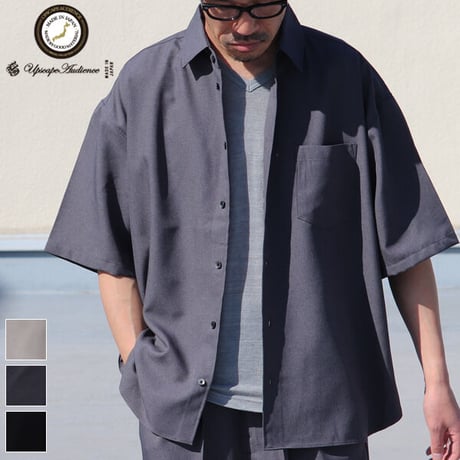 Reflax®(リフラクス) TECH リネンラ イク LINON(リノン) レギュラーカラー ボクシーAライン ハーフスリーブシャツ/ Upscape Audience [AUD6426]