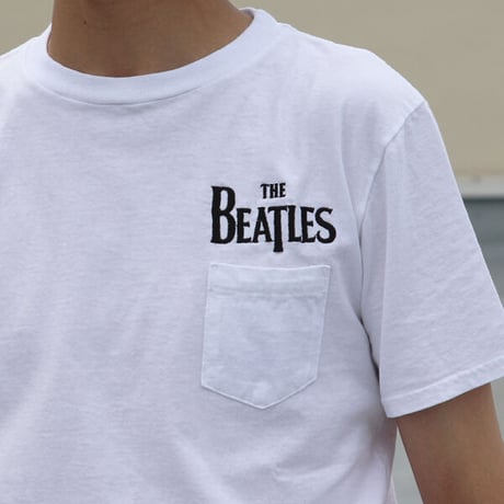 [AUD1808] Upscape Audience BEATLES ロゴ刺繍USAファブリック丸胴国産ポケットTEE