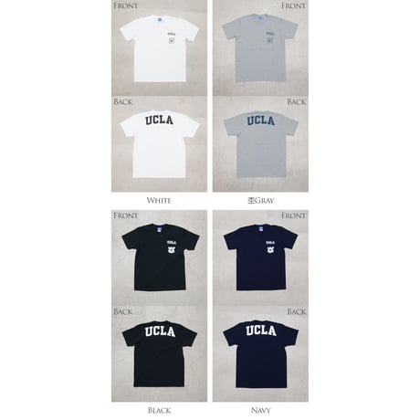 【RE PRICE 】[AUD1766] University of California, Los Angeles "Bruin Bear" 7.1oz米綿丸胴オールドプリントクルーネックポケットT