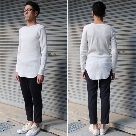 [AUD1758] Upscape Audience 度詰ワッフルクルーネックロング長袖カットソー