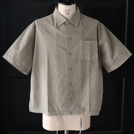 ピグメント 馬布 (ホースクロス) ドローコード バルーン オープンカラー ハーフスリーブシャツ / Audience /AUD6630