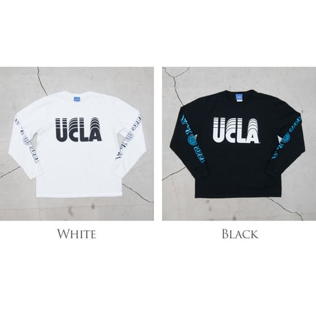 [AUD1836] Audience オールドプリント"UCLA-SLIDE"米綿長袖TEE