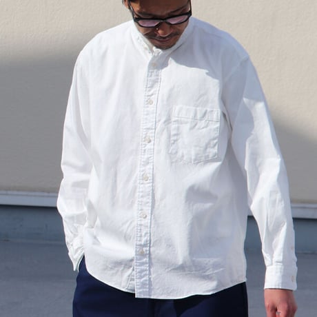 ワンウォッシュ バンドカラー L/S テーパードシャツ【MADE IN JAPAN】『日本製』/ Upscape Audience [AUD6439]