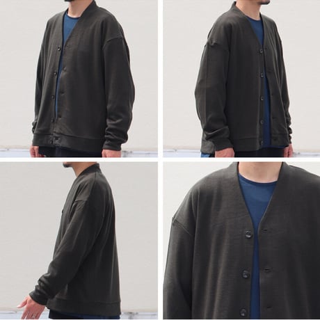 EXLANWOOL® (エクスランウール) スムース カーディガン【MADE IN JAPAN】『日本製』 / Upscape Audience [AUD7172]