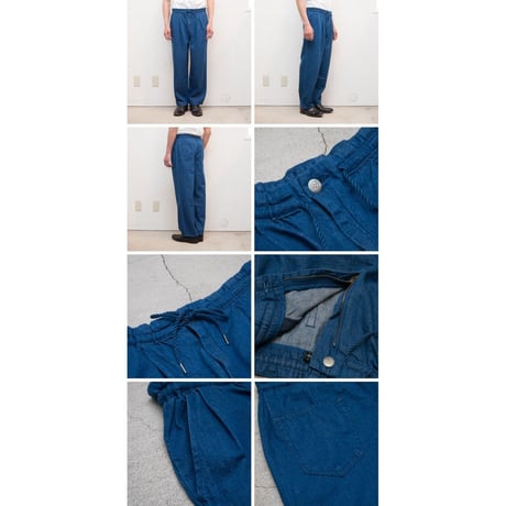 【RE PRICE/価格改定】[AUD3342] Upscape Audience 麻混デニムイージーワイドインステップパンツ