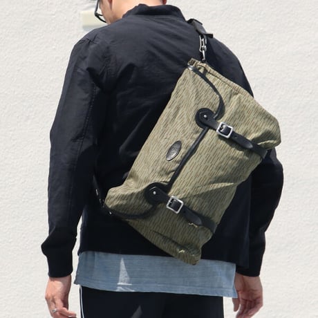[AUD5057] Upscape Audience / VASCO デッドストックレインカモテント生地×Leather Fishing Shoulder Bag