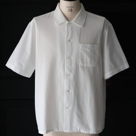 レノクロス（からみ織）オープンカラー ハーフスリーブシャツ[AUD6638]