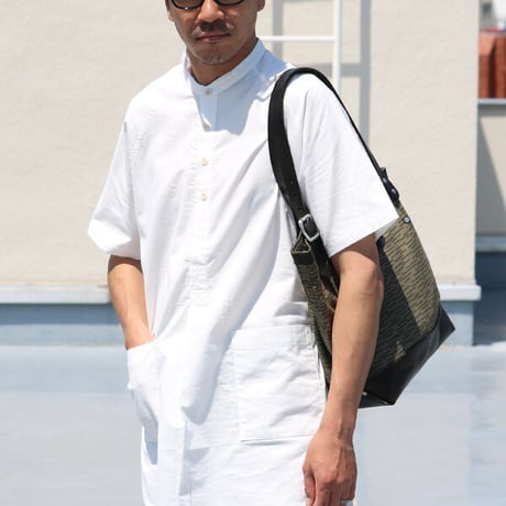 [AUD5054] Upscape Audience / VASCO デッドストックレインカモテント生地×Leather Travel Mini Tote Bag