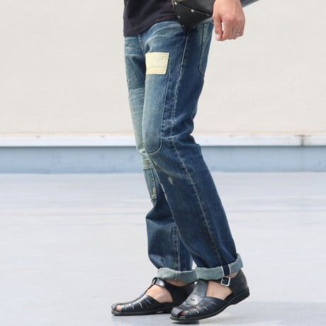 【RE PRICE/価格改定】[AUD3297] Audience 68'sヴィンテージ加工タイトフィットストレートセルヴィッチデニムパンツ
