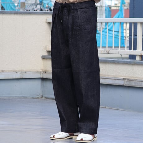 「備後」10.5oz セルヴィッチ 青耳ストレッチデニム M52 2タック イージー ワイドパンツ【MADE IN JAPAN】『日本製』/ Upscape Audience [AUD3567]