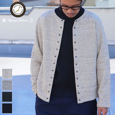 【RE PRICE/価格改定】[AUD2747] Upscape Audience ヘビーウェイト裏毛クルーネックスナップジャケット