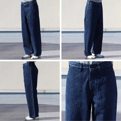「備後」13.75oz 横ベージュ セルヴィッチ 青耳デニム ヴィンテージ ウォッシュ ベイカーパンツ【MADE IN JAPAN】/ Upscape Audience [AUD3550]