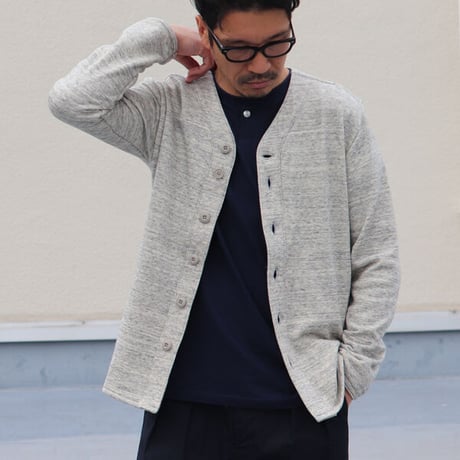 【RE PRICE/価格改定】[AUD2613] Upscape Audience 度詰裏毛ベースボールL/Sカーディガン