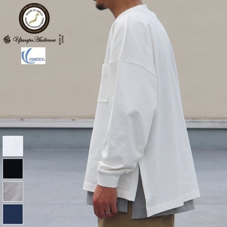 VORTEX 8オンス（MVS天竺）サイドスリット Aライン L/S Tシャツ【MADE IN JAPAN】『日本製』/ Upscape Audience [AUD6576]