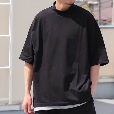 VORTEX 8オンス（MVS天竺）モックネック バルーン ハーフスリーブ Tシャツ【MADE IN JAPAN】『日本製』/ Upscape Audience [AUD6408]