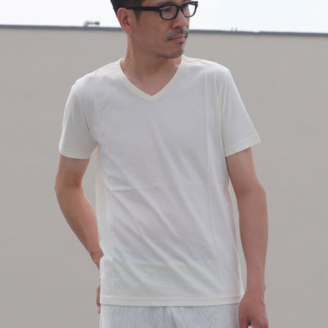 【RE PRICE/価格改定】[AUD1677] Upscape Audience オーガニックコットン天竺Vネック半袖Tシャツ