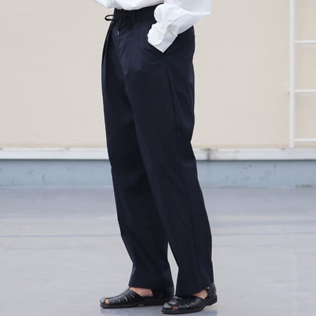 グリストーンW 綿ナイロン高密度ギャバ 2タック ワイドパンツ【MADE IN JAPAN】『日本製』/ Upscape Audience [AUD3482]