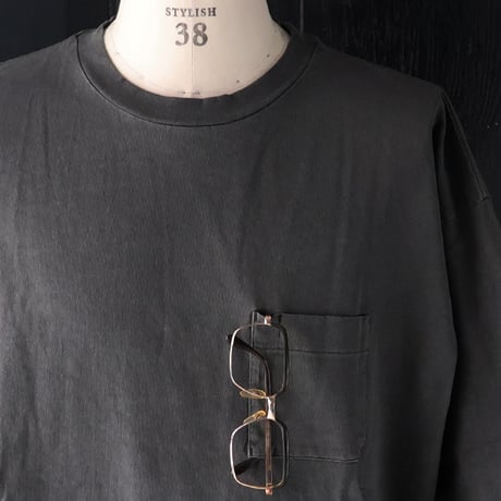 ピグメント 米綿（USAコットン）16/-天竺（8.45オンス）グラスポケ付き クルーネック ハーフスリーブ ボクシー Tシャツ / Audience [AUD6623]