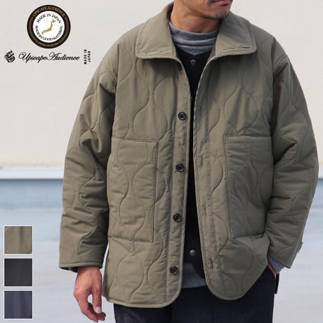 Teflon（テフロン）耐水撥水コットンタッチナイロン ウェーブキルト スタンドジャケット【MADE IN JAPAN】/ Upscape Audience [AUD7204]