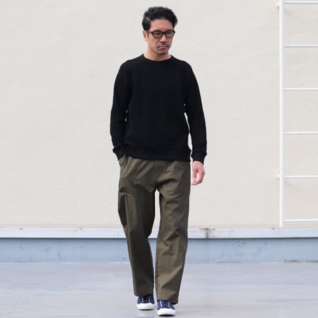 グリストーンW 綿ナイロン高密度ギャバ ベイカー ワイドパンツ【MADE IN JAPAN】『日本製』/ Upscape Audience [AUD3483]