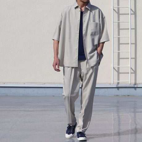 Reflax®(リフラクス) TECH リネンラ イク LINON(リノン) レギュラーカラー ボクシーAライン ハーフスリーブシャツ/ Upscape Audience [AUD6426]