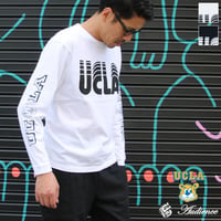 [AUD1836] Audience オールドプリント"UCLA-SLIDE"米綿長袖TEE