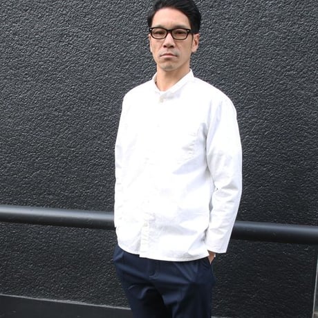コットンギャバジンスタンドスモールカラー9/S シャツジャケット【MADE IN JAPAN】『日本製』/ Upscape Audience [AUD2773]