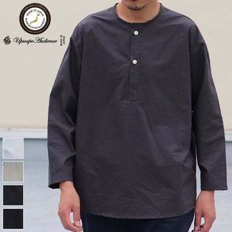 コットンツイルダンプ エアタンブラー クルーネック スリーピングシャツ【MADE IN JAPAN】『日本製』/ Upscape Audience [AUD6397]
