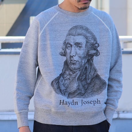 19/7吊編裏毛 Haydn Joseph プリント ラグランスウェット【MADE IN TOKYO】『東京製』/ Upscape Audience [AUD6107]
