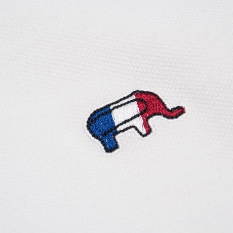 【RE PRICE/価格改定】[AUD1500] Upscape Audience 鹿の子3色ゾウ刺繍ワンポイントボタンダウンカラー半袖ポロシャツ