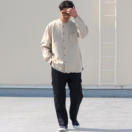 綿麻ビンテージソフトキャンバス　ボクシーシェフコート【MADE IN JAPAN】『日本製』/ Upscape Audience [AUD7134]