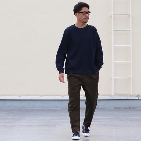 ビッグワッフル サドルショルダー ガゼットクルーネック XL ニットソー【MADE IN JAPAN】『日本製』 / Upscape Audience [AUD6485]