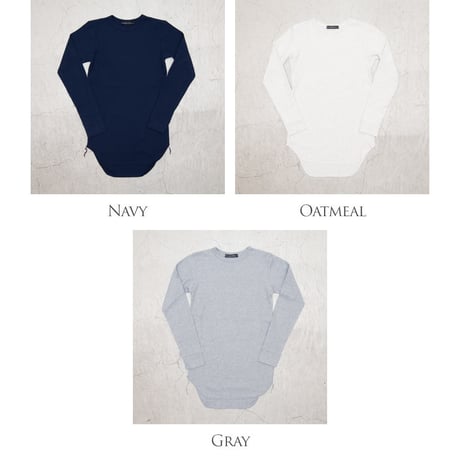 [AUD1758] Upscape Audience 度詰ワッフルクルーネックロング長袖カットソー