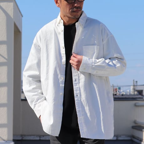 6オンス オックスフォード ボタンダウン 長袖 ボクシーシャツ【MADE IN JAPAN】『日本製』/ Upscape Audience [AUD6270]
