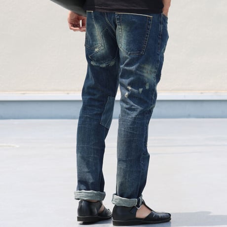 【RE PRICE/価格改定】[AUD3297] Audience 68'sヴィンテージ加工タイトフィットストレートセルヴィッチデニムパンツ