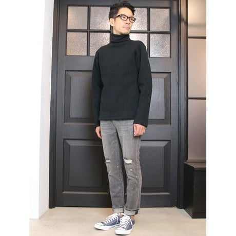 [AUD1811] Upscape Audience ケーブル裏毛タートルネック長袖スウェット