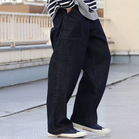 「備後」13.75oz 横ベージュ セルヴィッチ 青耳デニム ベイカーパンツ【MADE IN JAPAN】『日本製』【送料無料】/ Upscape Audience [AUD3549]