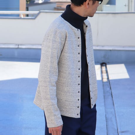 【RE PRICE/価格改定】[AUD2747] Upscape Audience ヘビーウェイト裏毛クルーネックスナップジャケット
