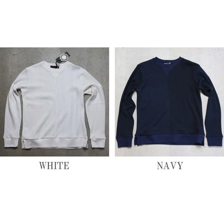 【RE PRICE/価格改定】[AUD1816] Upscape Audience BOROライク ランダムワッフル ガゼットクルーネックニット