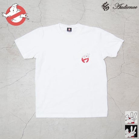 [AUD1770] Ghost Busters "Michael C. Gross Logo-II" 7.1oz米綿丸胴オールドプリントクルーネックポケットT