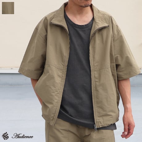 綿ナイロンギャバ スタンドZIP ハーフスリーブ シャツジャケット / Audience [AUD7326]